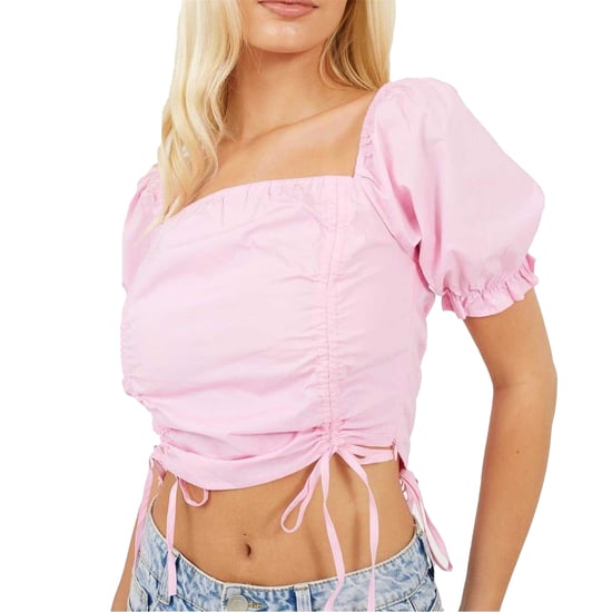 Brave Soul Crop-top met pofmouwen voor dames (Roze) - Image 3