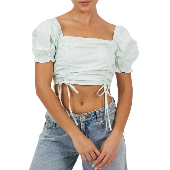 Brave Soul Crop-top met pofmouwen voor dames (Munt) - Image 1