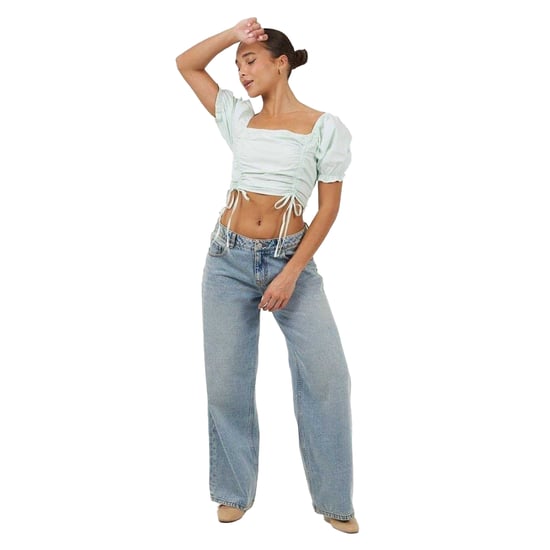 Brave Soul Crop-top met pofmouwen voor dames (Munt) - Image 4