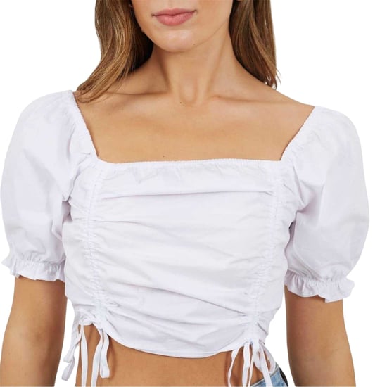 Brave Soul Crop-top met pofmouwen voor dames (Wit) - Image 3