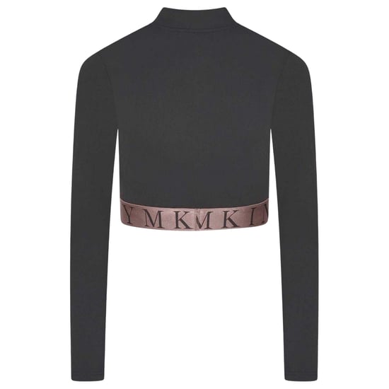 Gym King Womens/Ladies Impact Half Zip Crop Top (Slate/Peach) - Image 2