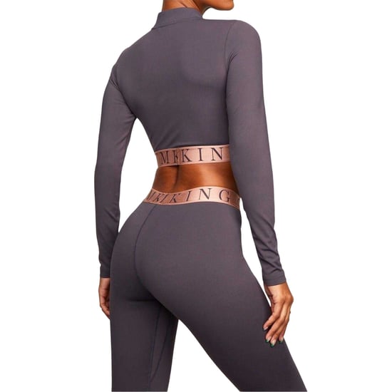 Gym King Womens/Ladies Impact Half Zip Crop Top (Slate/Peach) - Image 5