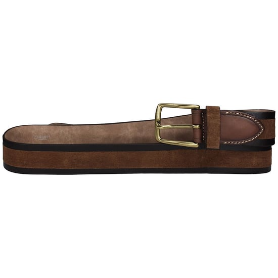 Hackett Inlay Leather Suede Mens Brown Belt - Image 1