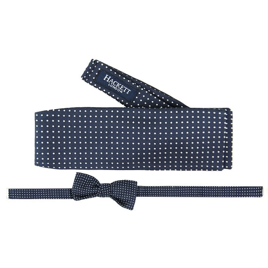 Hackett London Printed Silk Mens Navy Bow Ties - Image 1