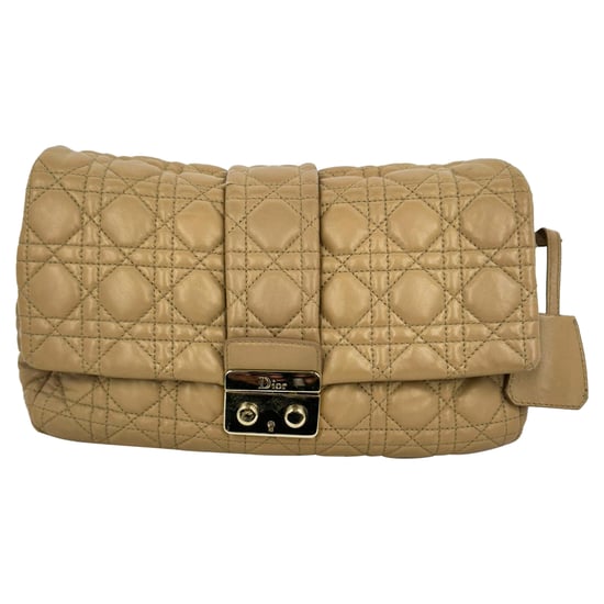 Dior Cannage Quilted New Lock Flap Bag in Beige Lambskin Leather - Image 4
