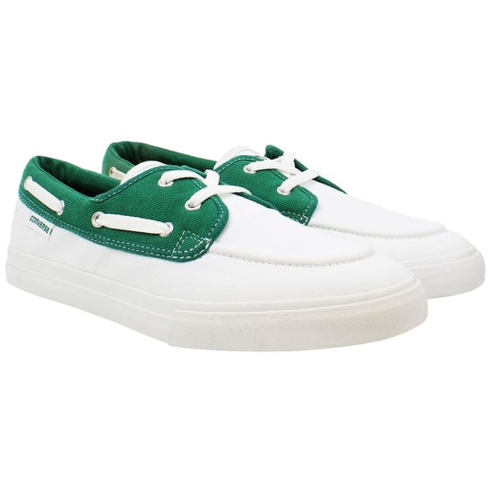 Converse Sea Star OX Mens White/Green Boat Shoes - Image 2
