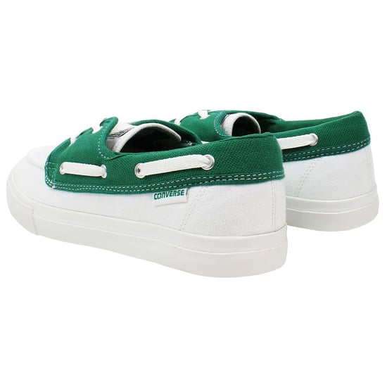 Converse Sea Star OX Mens White/Green Boat Shoes - Image 3
