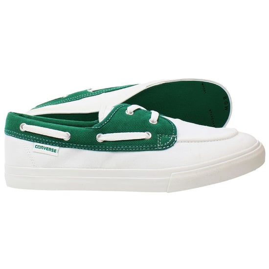 Converse Sea Star OX Mens White/Green Boat Shoes - Image 4