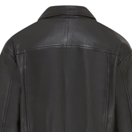 Dames zwarte leren Biker Bomber Oversized Jas - Blouson - Image 6