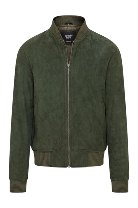 Mens Green Goat Suede MA-1 Bomber Jack-North - Image 2