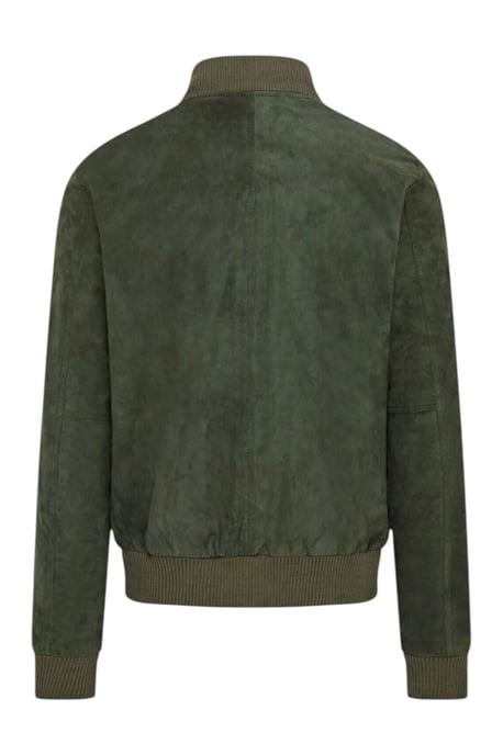 Mens Green Goat Suede MA-1 Bomber Jack-North - Image 5