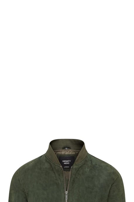 Mens Green Goat Suede MA-1 Bomber Jack-North - Image 6