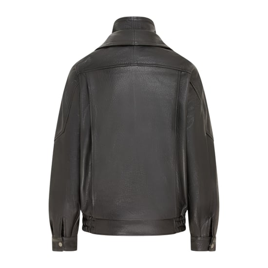 Mens Black Lamb Leather Biker Blouson Jacket - Big Bomber - Image 4
