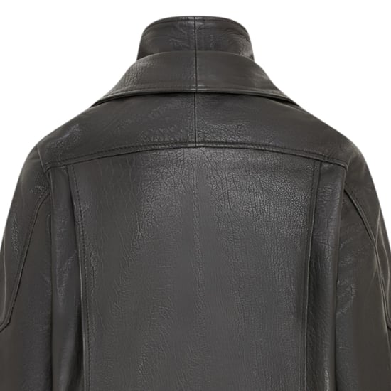 Mens Black Lamb Leather Biker Blouson Jacket - Big Bomber - Image 6