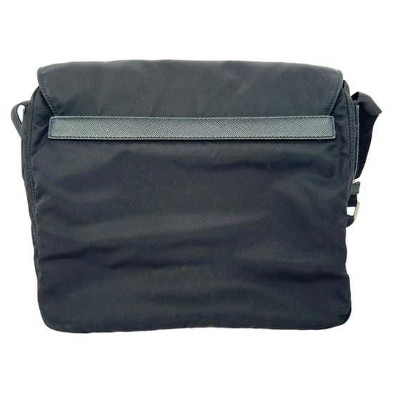 Prada Small Buckled Messenger Bag in Black Nylon - Image 4