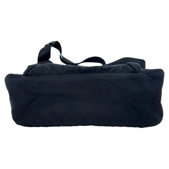 Prada Small Buckled Messenger Bag in Black Nylon - Image 6