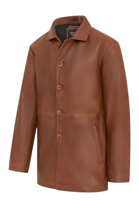 Herenbeige leren jas met lange kraag - wapen - Image 3
