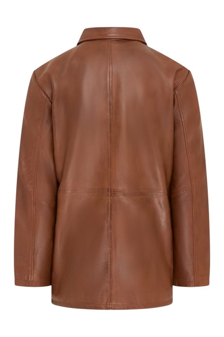 Herenbeige leren jas met lange kraag - wapen - Image 5