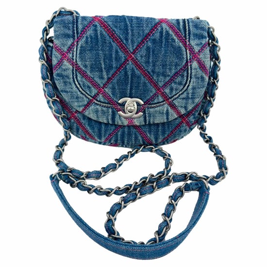 Chanel Coco Beach Mini Schoudertas in Blauw Katoen - Image 2