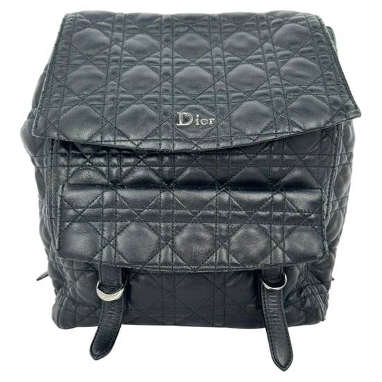 Dior Stardust Cannage Quilted Backpack in Black Lamb Leather - Image 1