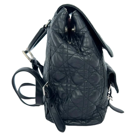 Dior Stardust Cannage Quilted Backpack in Black Lamb Leather - Image 4