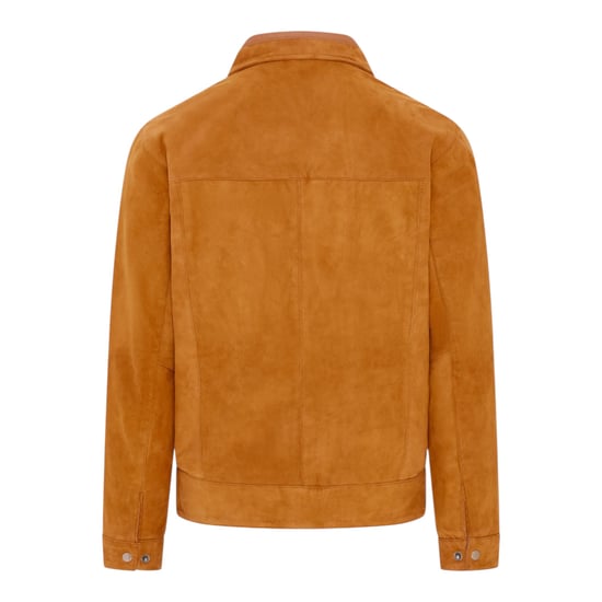 Mens Tan Goat Suede Leather Harrington Biker Jacket - Bursa - Image 5