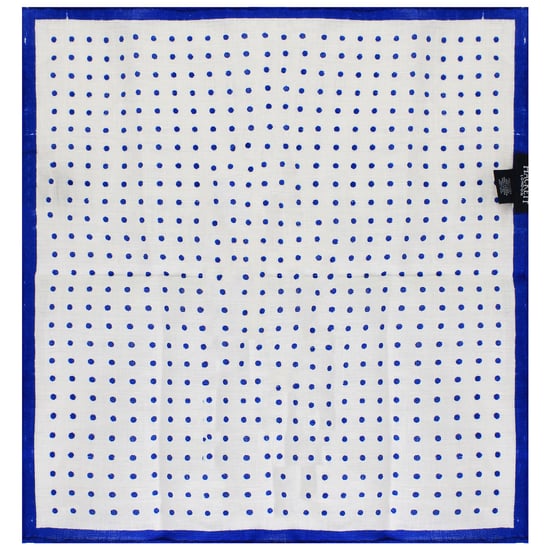 Hackett London Dot with Border Mens White Hank Handkerchiefs - Image 2