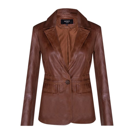 Dames beige Italiaanse leren blazerjas - Chongqing - Image 2