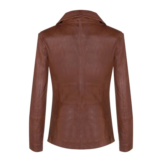 Dames beige Italiaanse leren blazerjas - Chongqing - Image 5