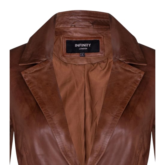 Dames beige Italiaanse leren blazerjas - Chongqing - Image 6