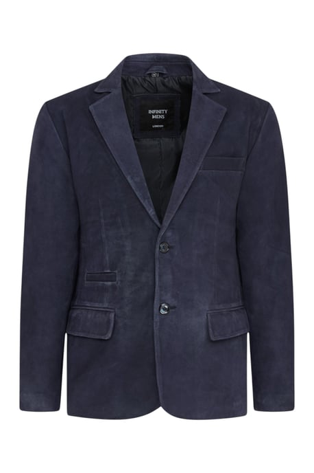 Heren Italiaanse marineblauwe leren blazerjas - Hol - Image 2