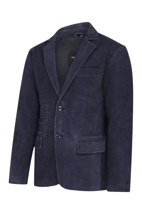 Heren Italiaanse marineblauwe leren blazerjas - Hol - Image 3