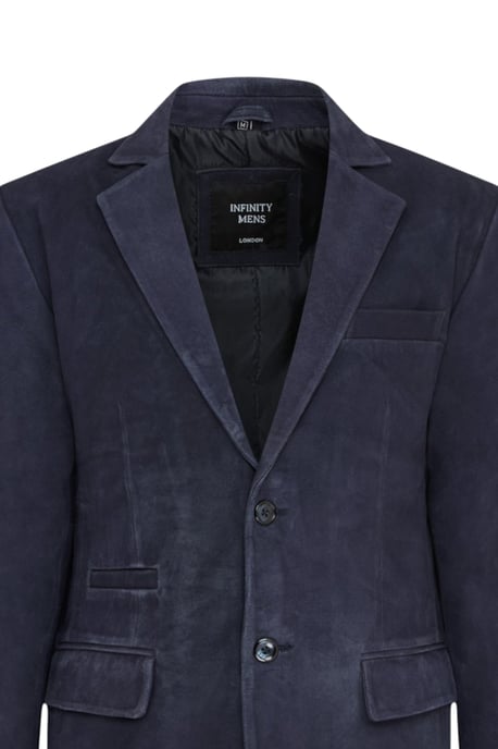 Heren Italiaanse marineblauwe leren blazerjas - Hol - Image 6