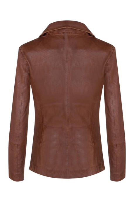 Dames beige Italiaanse leren blazerjas - Eclipse - Image 5