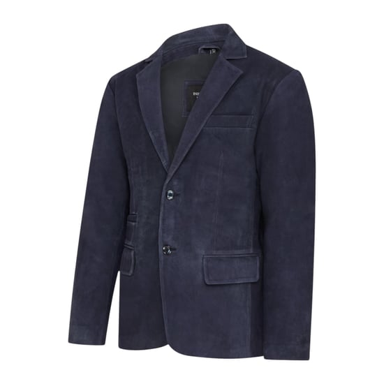 Mannen Italiaanse marineblauwe leren blazerjas met leren blazerjack - Aarau - Image 3