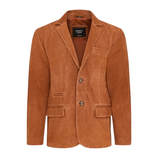 Mens Italian Rust Suede Leather Blazer Jacket - Aarau - Image 1