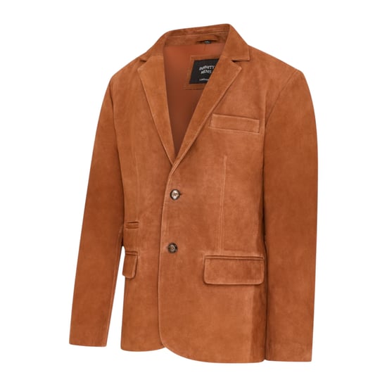 Mens Italian Rust Suede Leather Blazer Jacket - Aarau - Image 3