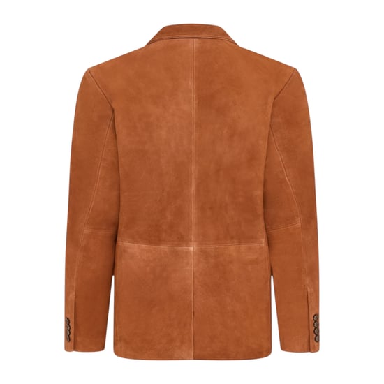 Mens Italian Rust Suede Leather Blazer Jacket - Aarau - Image 4