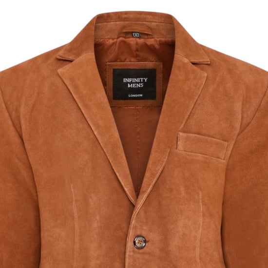 Mens Italian Rust Suede Leather Blazer Jacket - Aarau - Image 5