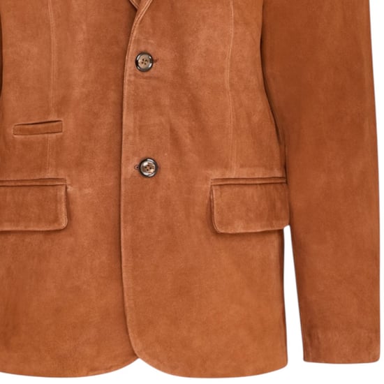Mens Italian Rust Suede Leather Blazer Jacket - Aarau - Image 6