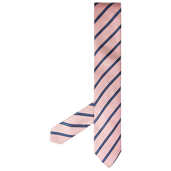 Hackett London Satin Stripe Mens Pink/Navy Ties - Image 1
