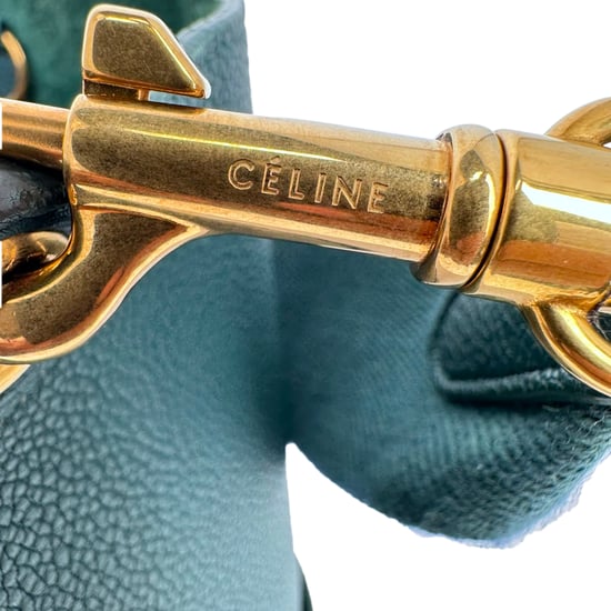 Celine Medium Sangle Bucket Bag i Grön Läder - Image 6