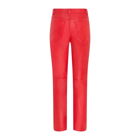 Dames Red Lamb Leather 501 Biker Jeans - Sogndal - Image 4