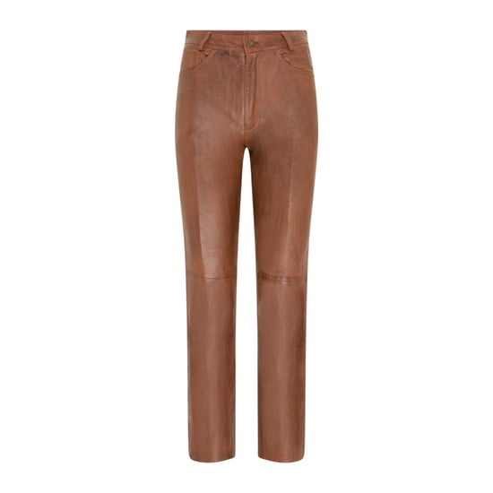 Dames Tan Lamsleer 501 Biker Jeans - Ankara - Image 1
