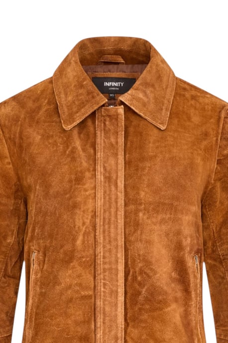Women’s Tan Suede Leather Bomber Blouson Varsity Jacket - Stella - Image 6