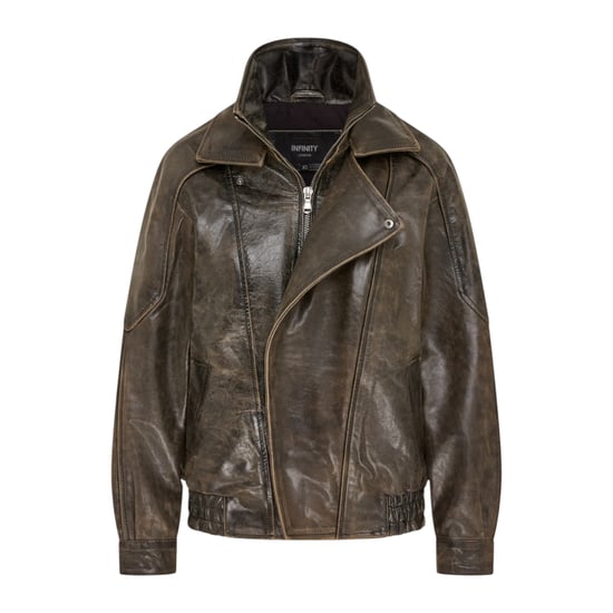 Mens Brown Cow Leather Biker Blouson Jacket - Bomber - Image 1