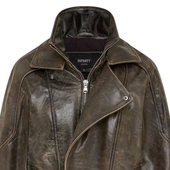 Mens Brown Cow Leather Biker Blouson Jacket - Bomber - Image 5