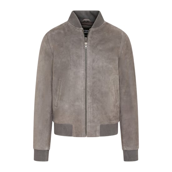 Mannen Grey Goat Suede MA-1 Bomber Jack-Auckland - Image 1