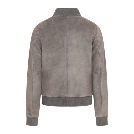 Mannen Grey Goat Suede MA-1 Bomber Jack-Auckland - Image 4