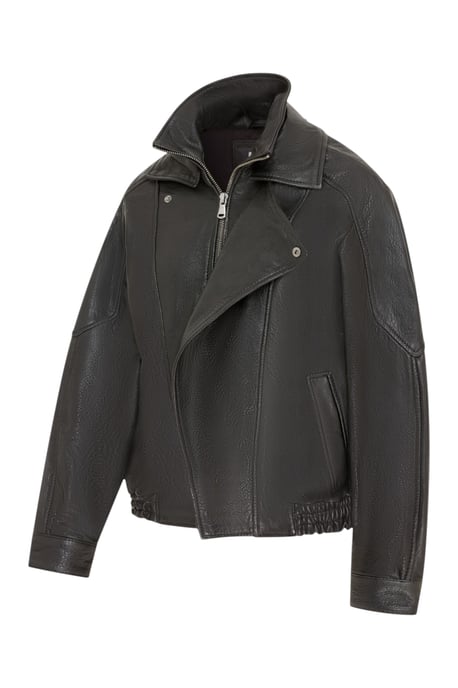 Heren Black Lamb Leather Biker Bomber Blouson Jas - Passage - Image 3